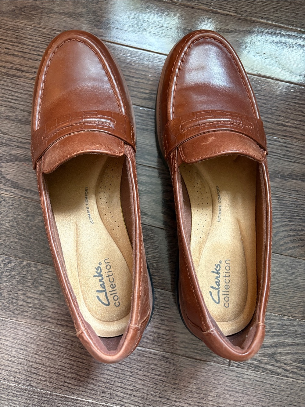 Clarks Chestnut Leather Loafers